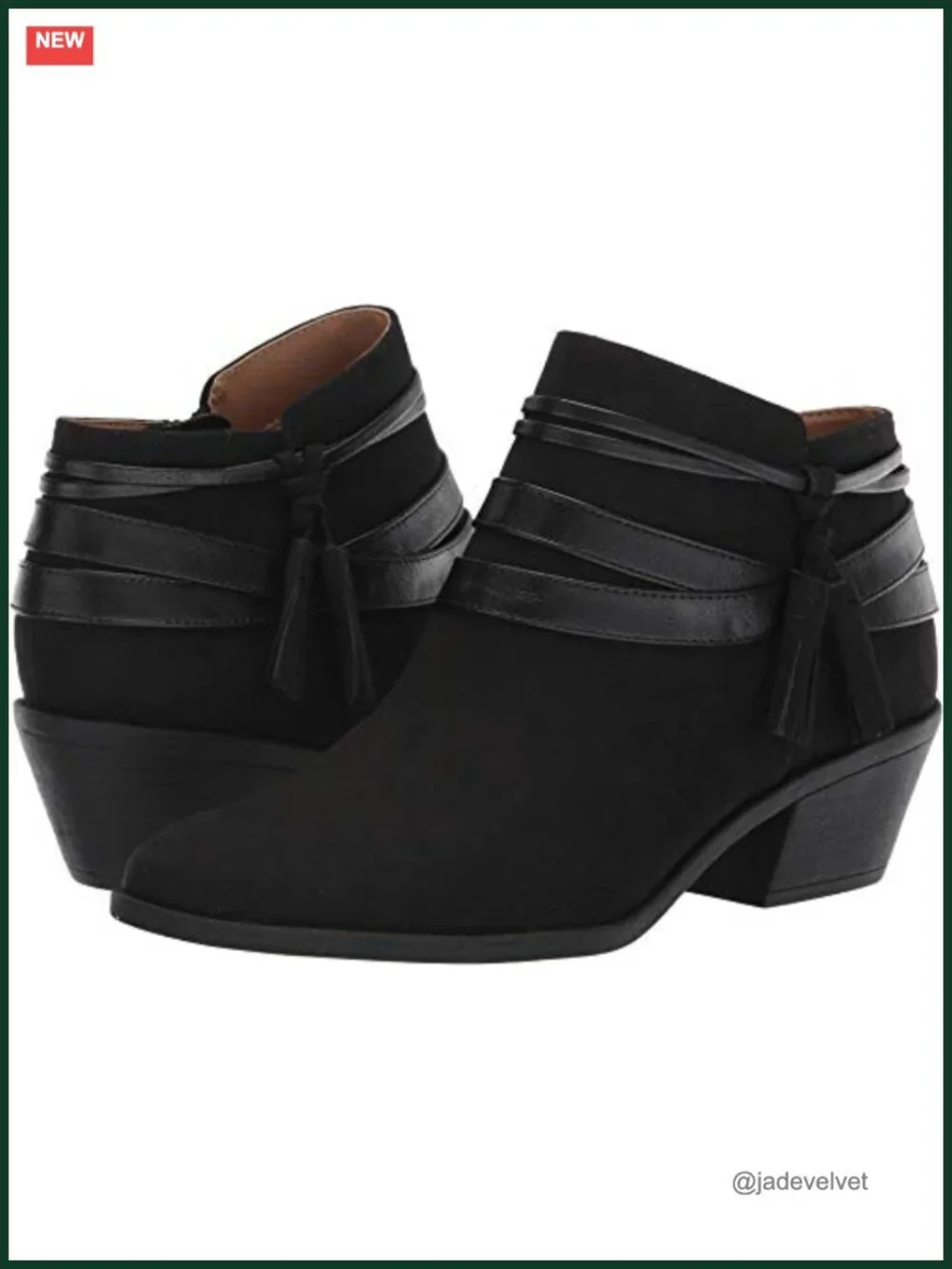 Suede Ankle Bootie with Flexible Outsole and Block Heel